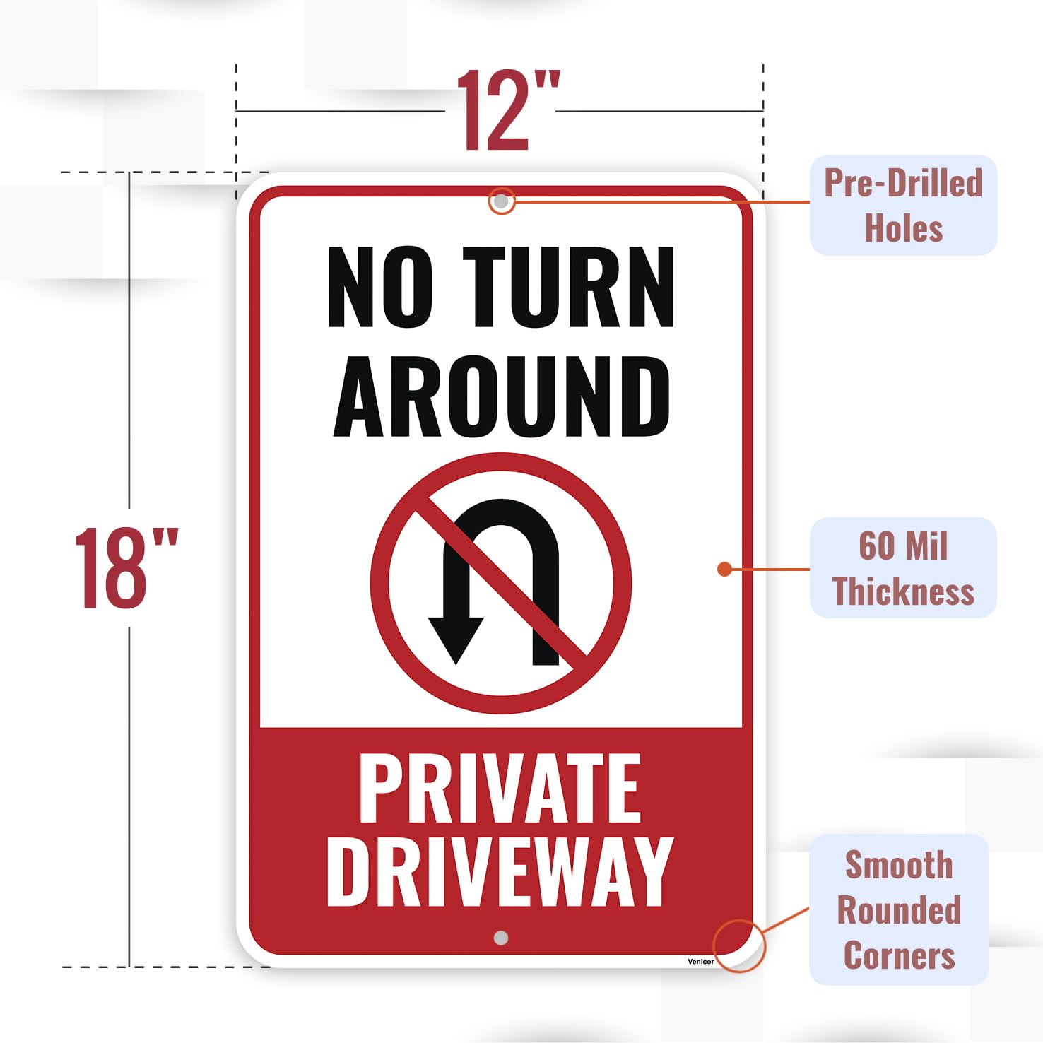 ●NO TURN AROUND Amazon.com: No U-Turn Symbol Sign, No Turn Around - 12